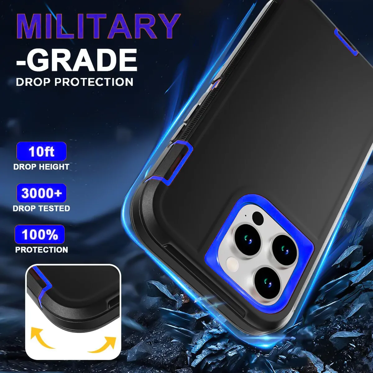 3-in-1 Heavy Duty Shockproof A - огляд і ціна Matte Hard Pc Back Case