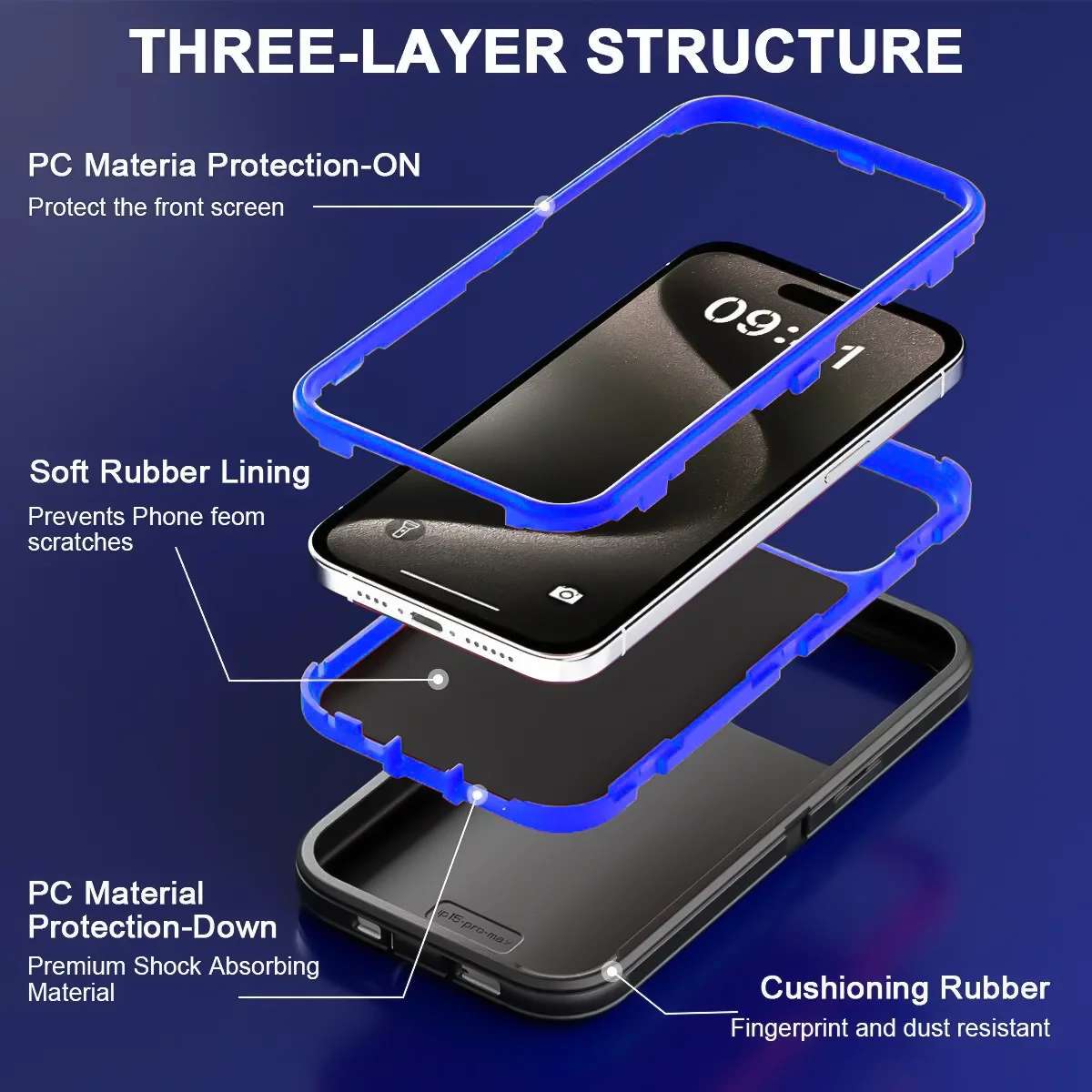 3-in-1 Heavy Duty Shockproof A - огляд і ціна Matte Hard Pc Back Case