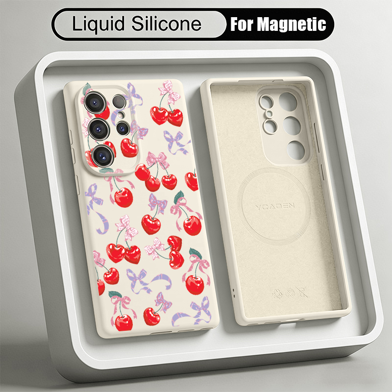 Cherry Pattern Liquid Silicone - огляд і ціна Liquid Silicone Magnetic Phone Case